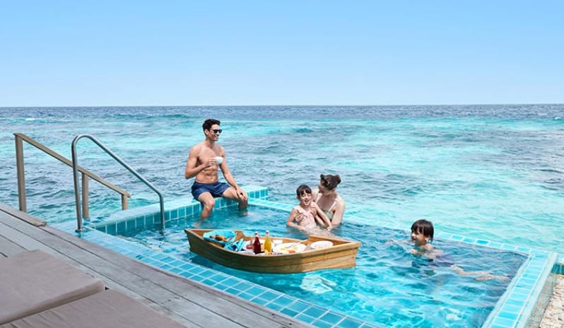Centara Grand Island Maldives - Club Sunset Overwater Pool Villa Family Time